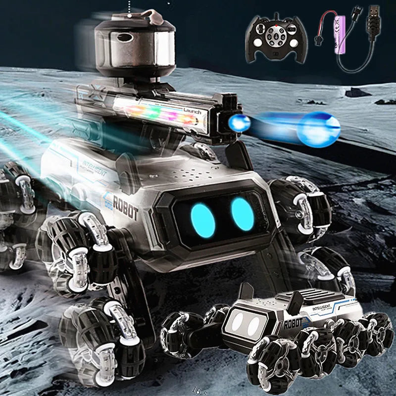 Compaw C-08 Perro Robot Inteligente con Torreta + Control RC 2.4G.