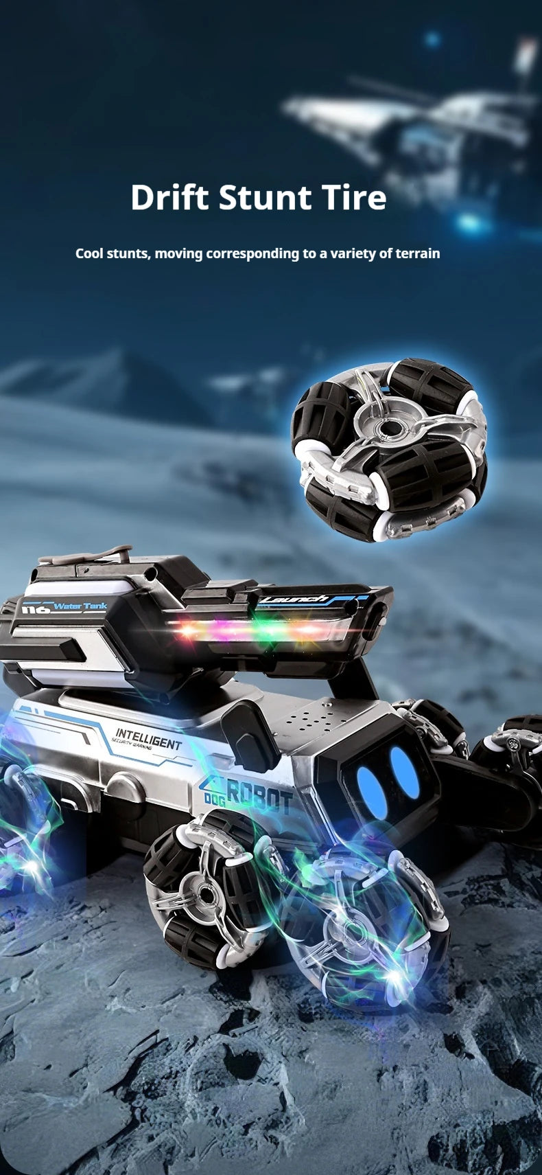 Compaw C-08 Perro Robot Inteligente con Torreta + Control RC 2.4G.