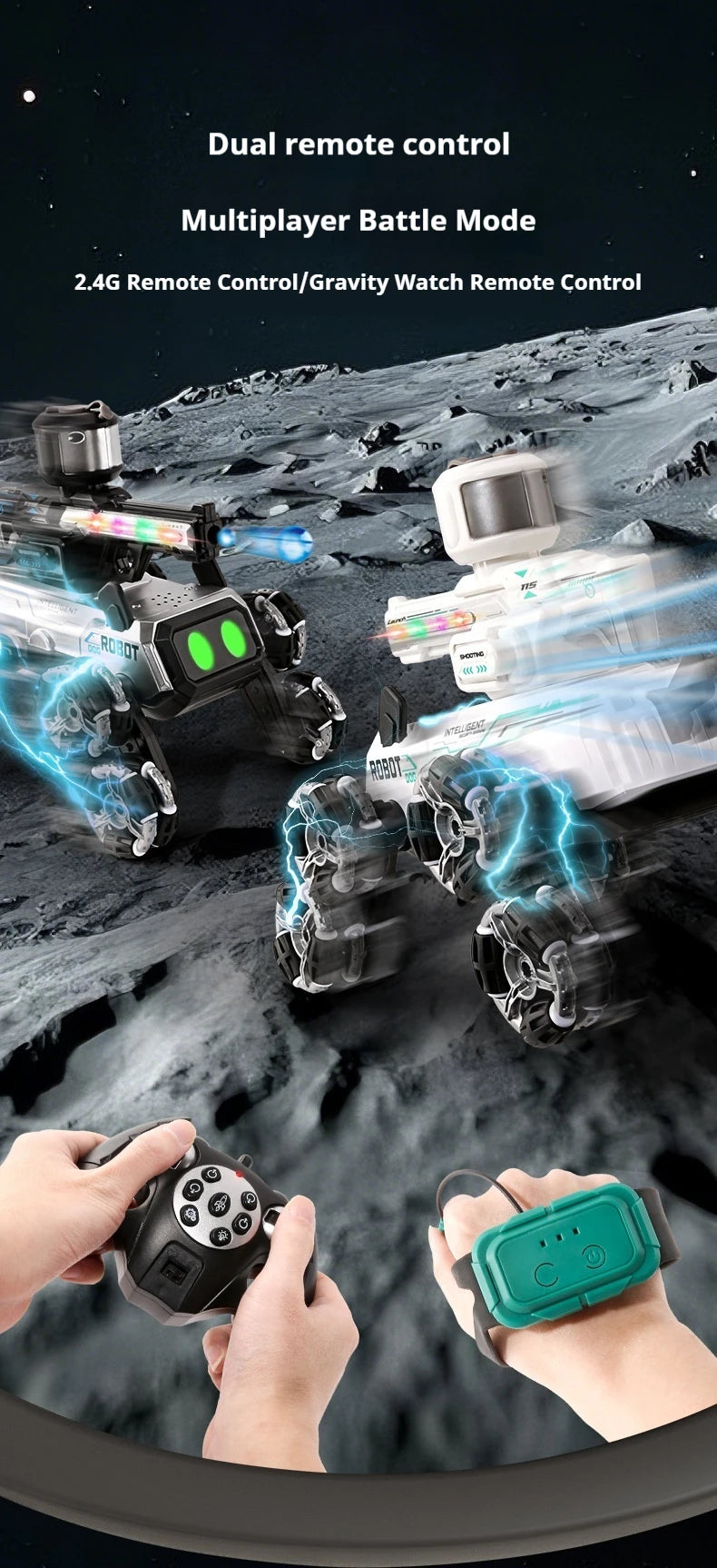 Compaw C-08 Perro Robot Inteligente con Torreta + Control RC 2.4G.
