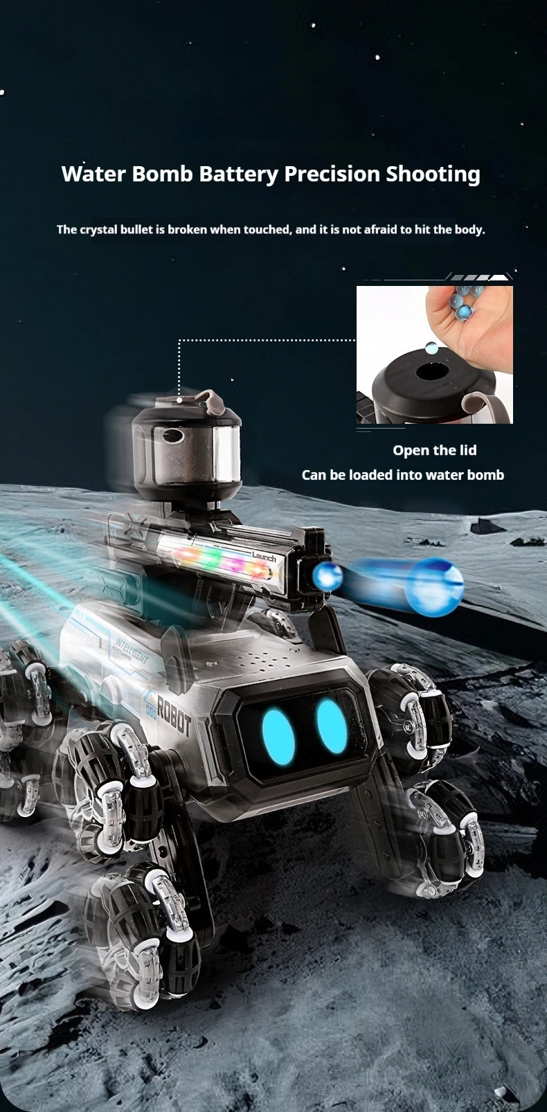 Compaw C-08 Perro Robot Inteligente con Torreta + Control RC 2.4G.